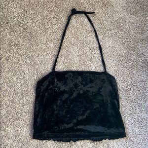 Black suede halter top